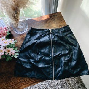 Black Faux Leather Skirt